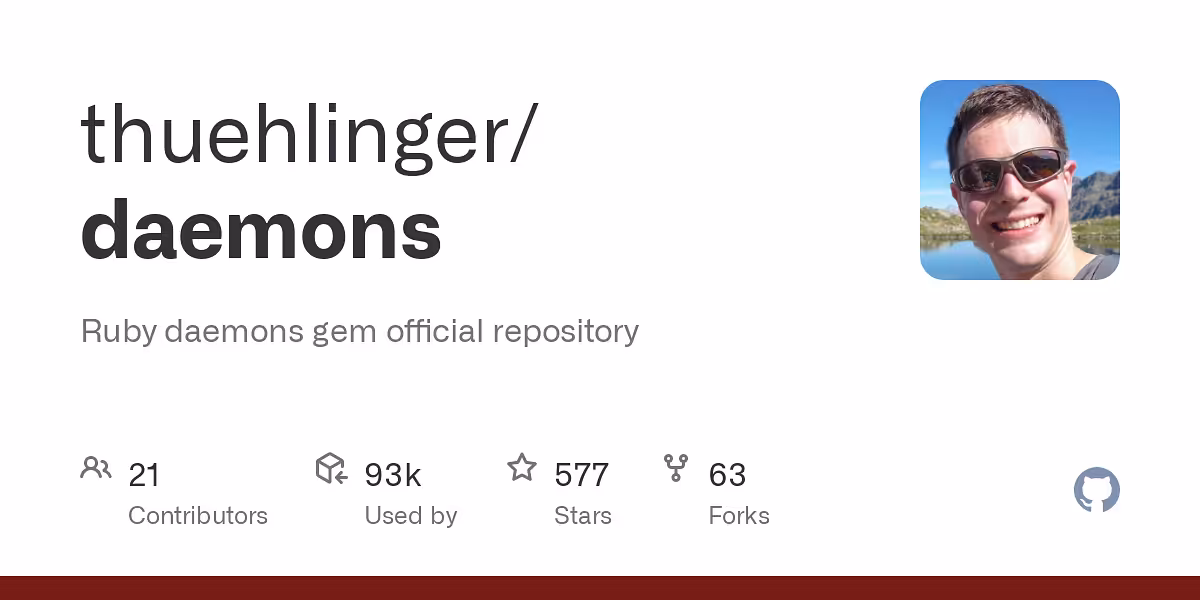 tRuby daemons gem official repository