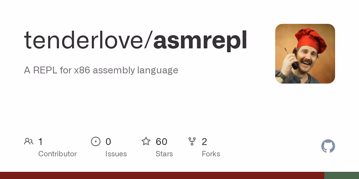 tenderlove/asmrepl: A REPL for x86 assembly language