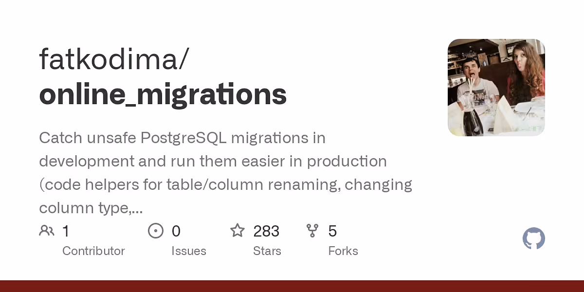 Catch unsafe PostgreSQL migrations in development and run them easier in production 