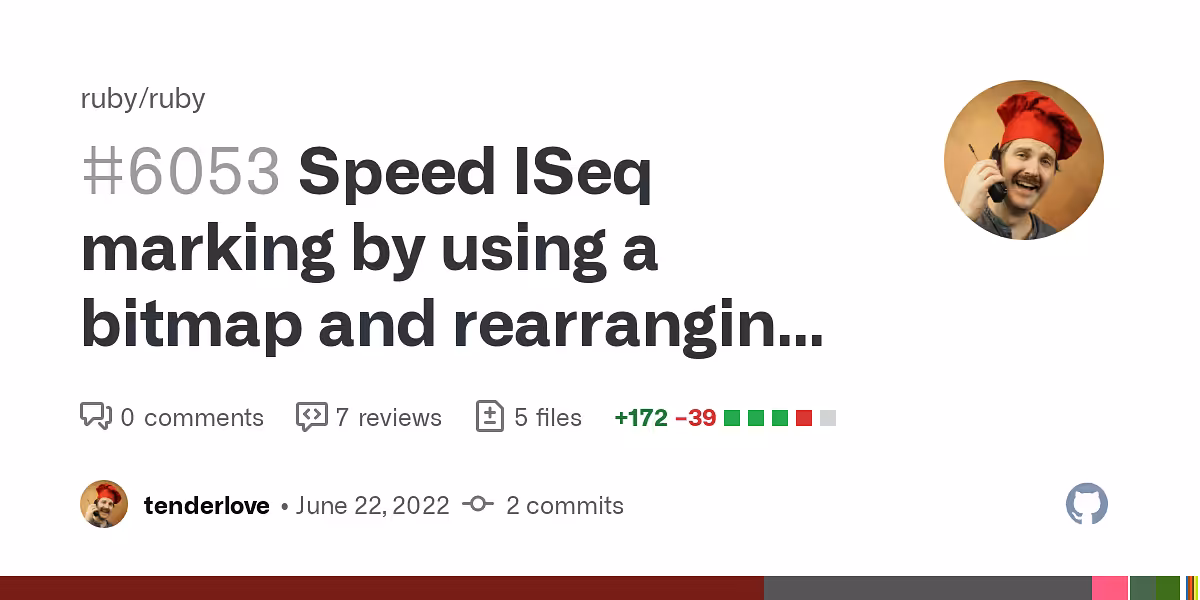 Speed ISeq marking by using a bitmap and rearranging inline caches by tenderlove 