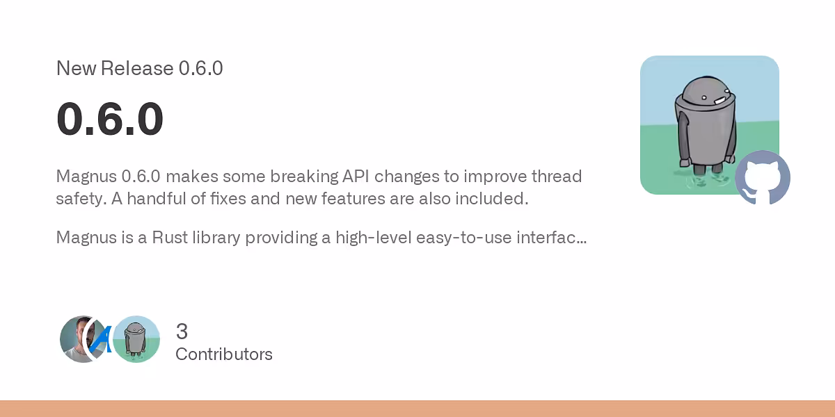 Release 0.6.0 · matsadler/magnus