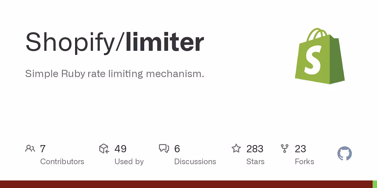 Shopify/limiter: Simple Ruby rate limiting mechanism.