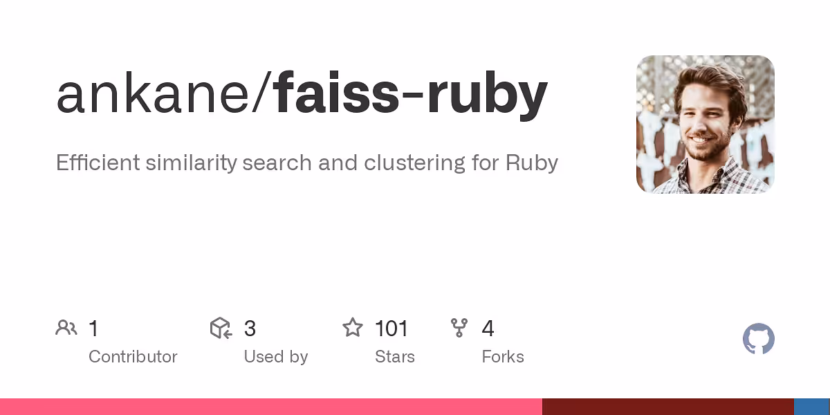 ankane/faiss-ruby: Efficient similarity search and clustering for Ruby