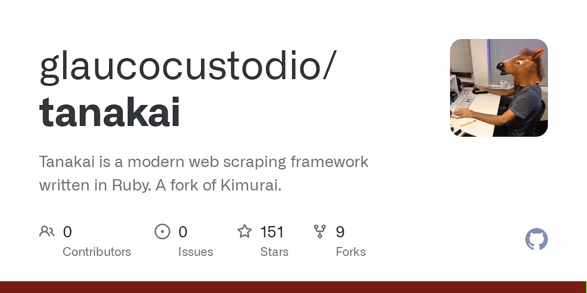 Tanakai is a modern web scraping framework written in Ruby. A fork of Kimurai.