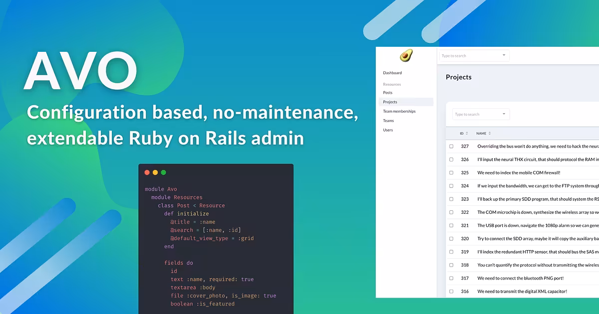 Avo · Beautiful Ruby on Rails Admin