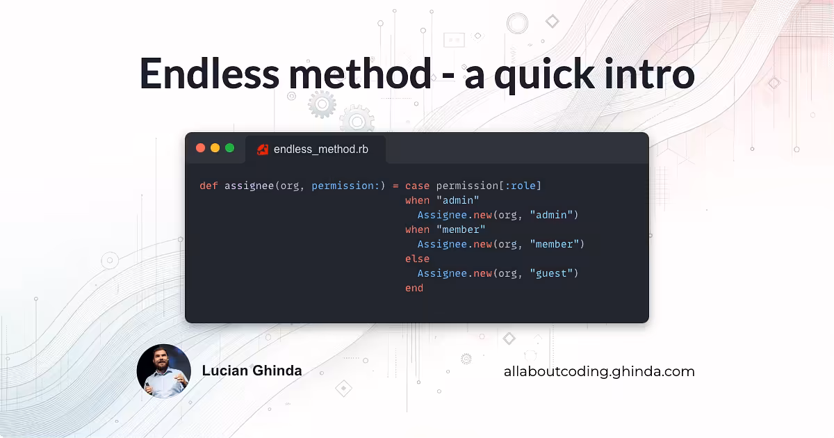Quick Intro to Ruby Endless Method