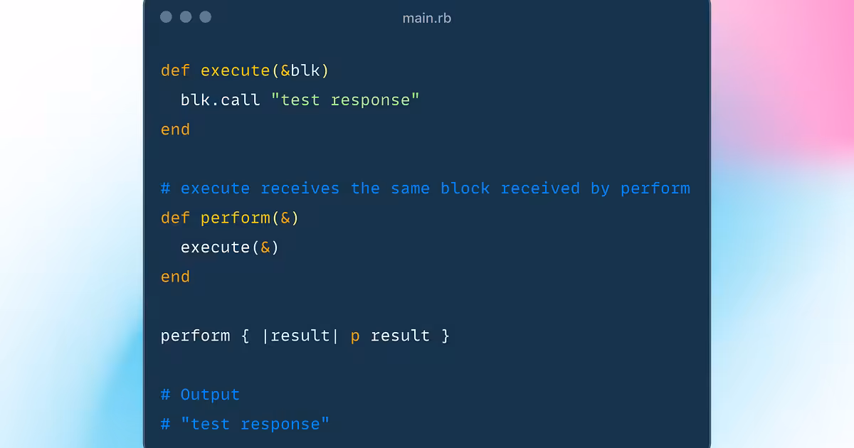 Anonymous Block Forwarding in Ruby