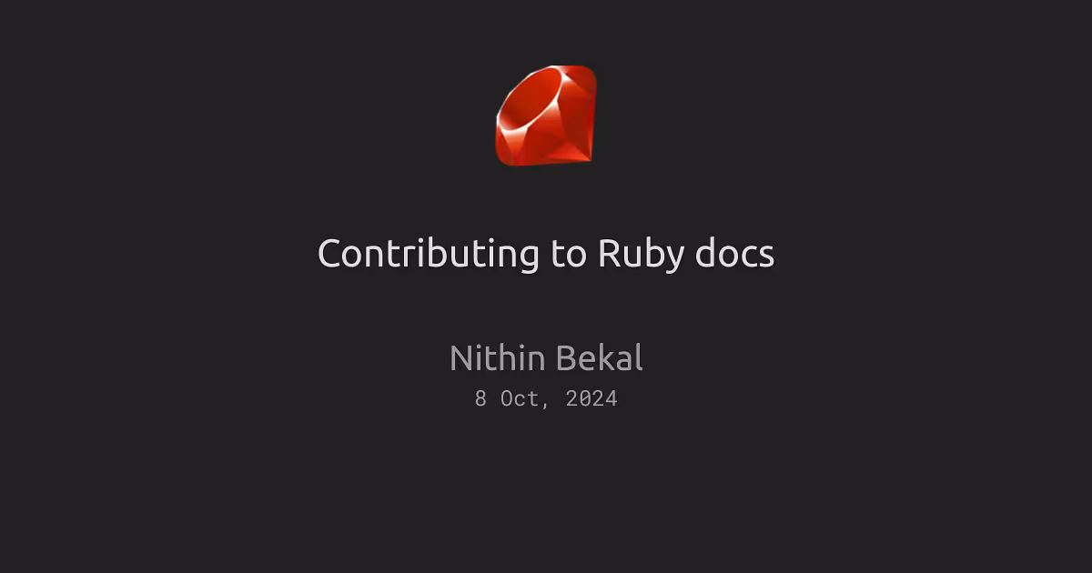 Contributing to Ruby docs