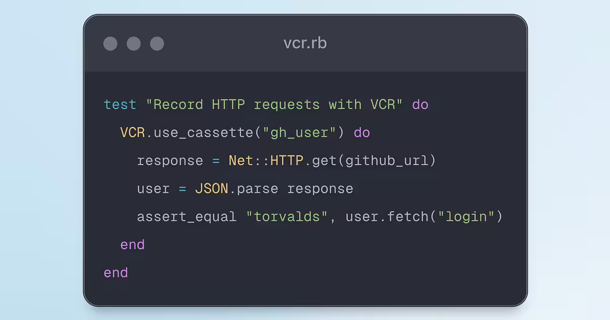 Speed Up Your Tests Using VCR Gem in Ruby