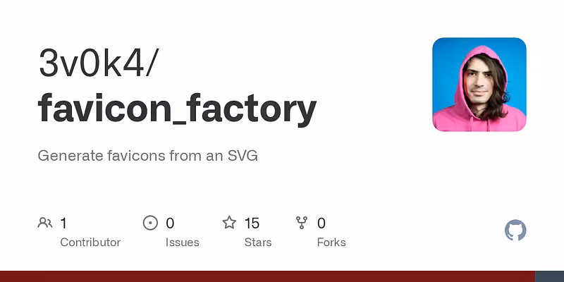 3v0k4/favicon_factory: Generate favicons from an SVG