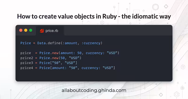 Creating Ruby Value Objects: The Idiomatic way
