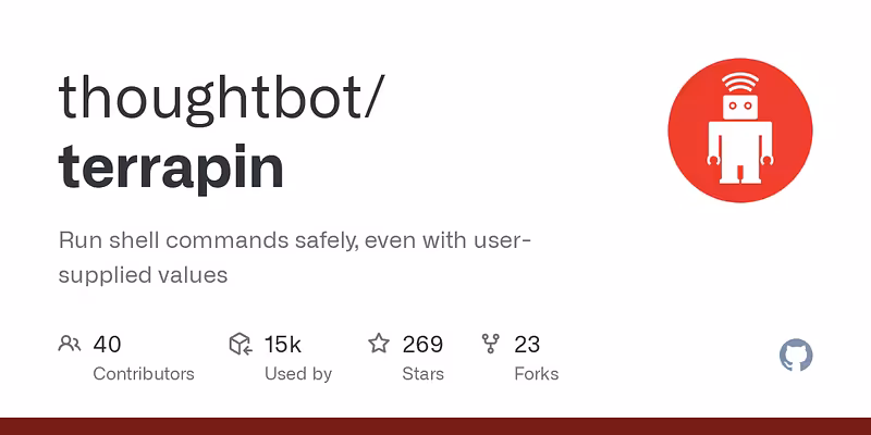 thoughtbot/terrapin: Run shell commands safely, even with user-supplied values