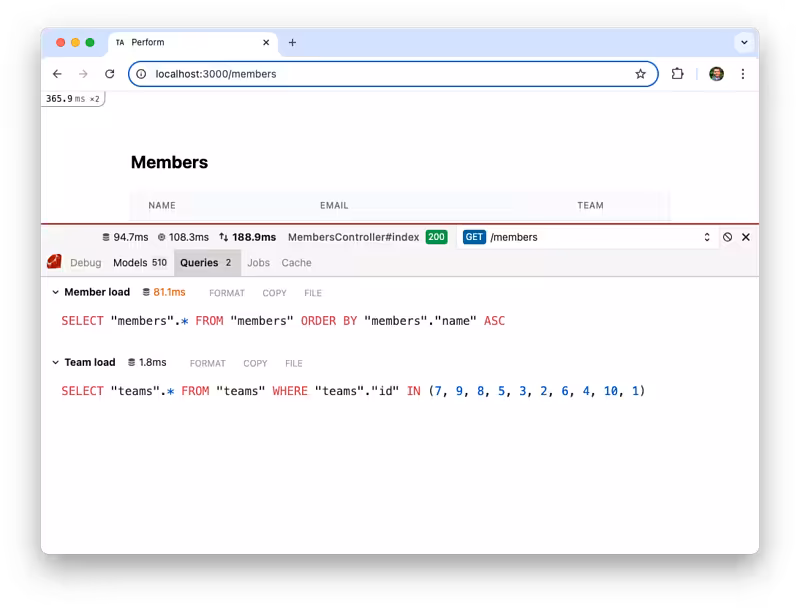 Profiling Ruby on Rails Applications with Rails Debugbar