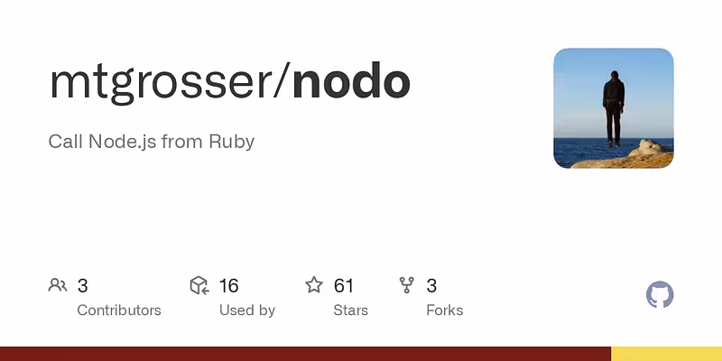 mtgrosser/nodo: Call Node.js from Ruby