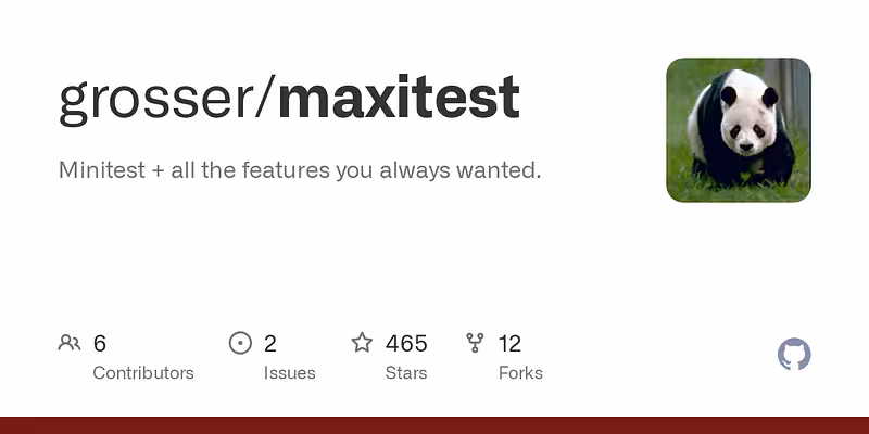 grosser/maxitest: Minitest + all the features you always wanted.