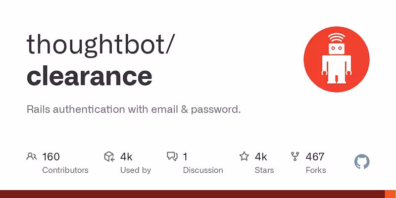 thoughtbot/clearance: Rails authentication with email & password.