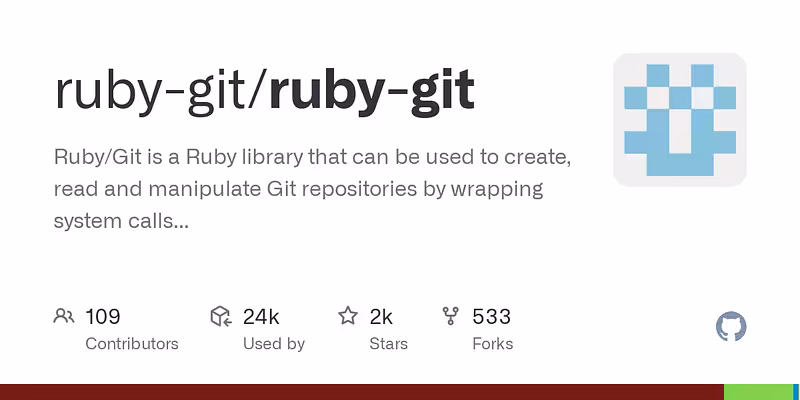 ruby-git/ruby-git: Ruby/Git is a Ruby library that can be used to create, read and manipulate Git repositories by wrapping system calls to the git binary.