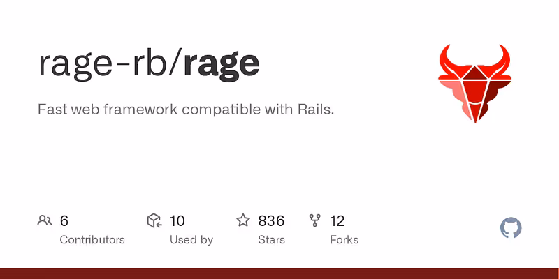 GitHub - rage-rb/rage: Fast web framework compatible with Rails.