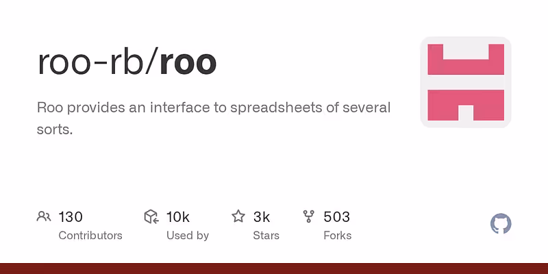roo-rb/roo: Roo provides an interface to spreadsheets of several sorts.