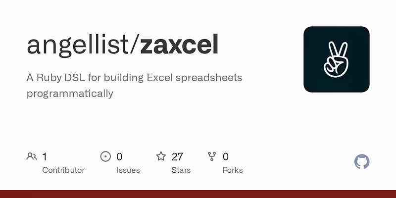 angellist/zaxcel: A Ruby DSL for building Excel spreadsheets programmatically
