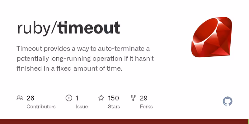 ruby/timeout: Timeout provides a way to auto-terminate a potentially long-running operation if it hasn't finished in a fixed amount of time.