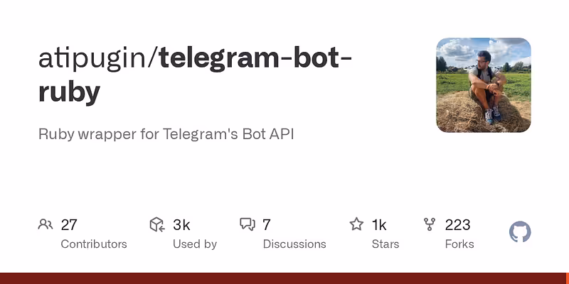 atipugin/telegram-bot-ruby: Ruby wrapper for Telegram's Bot API