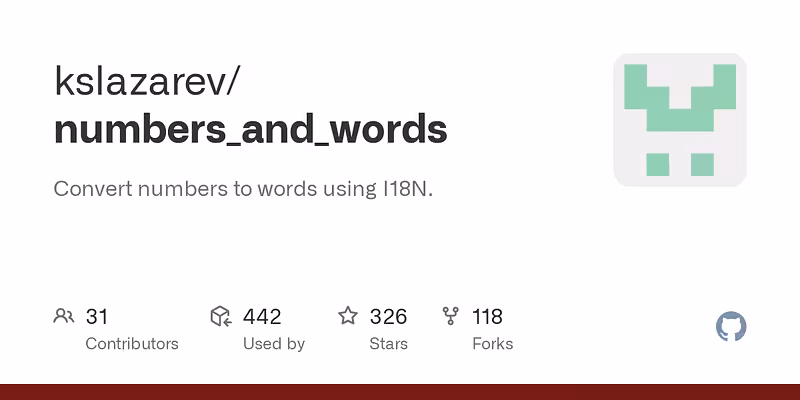 kslazarev/numbers_and_words: Convert numbers to words using I18N.