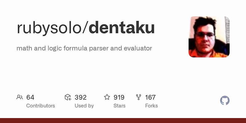 rubysolo/dentaku: math and logic formula parser and evaluator