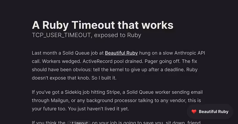 A Ruby Timeout that works