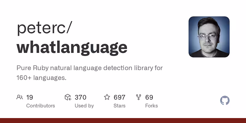 peterc/whatlanguage: Pure Ruby natural language detection library for 160+ languages.