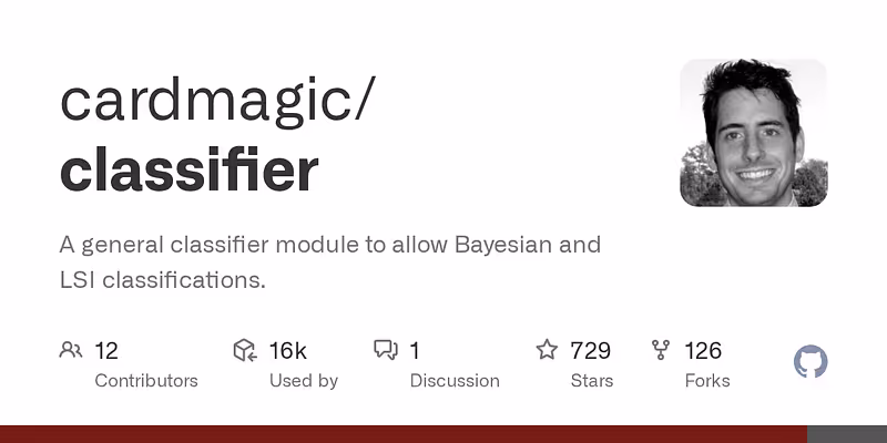 cardmagic/classifier: A general classifier module to allow Bayesian and LSI classifications.