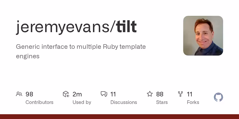 jeremyevans/tilt: Generic interface to multiple Ruby template engines