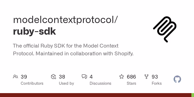 modelcontextprotocol/ruby-sdk: The official Ruby SDK for the Model Context Protocol. Maintained in collaboration with Shopify.