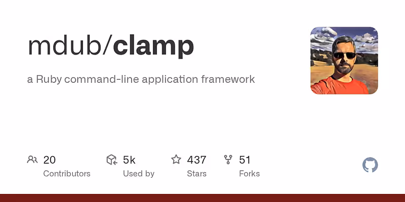 mdub/clamp: a Ruby command-line application framework