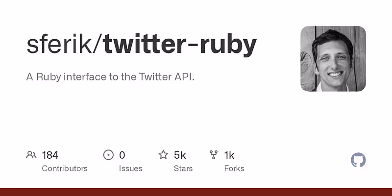 sferik/twitter-ruby: A Ruby interface to the Twitter API.