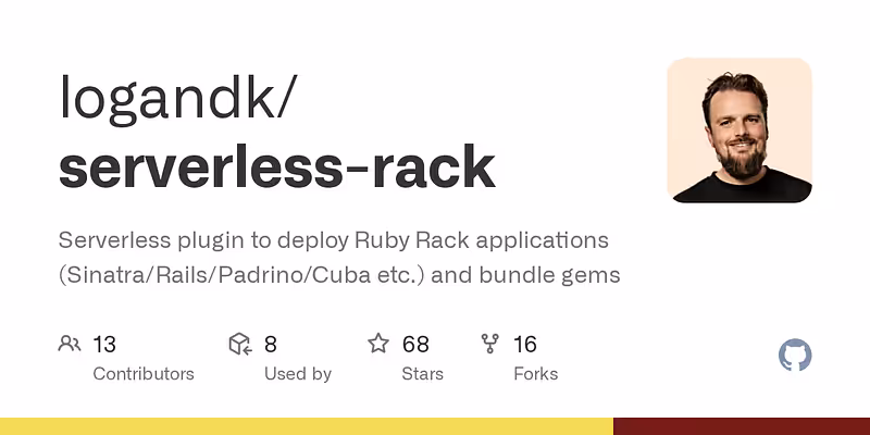 logandk/serverless-rack: Serverless plugin to deploy Ruby Rack applications (Sinatra/Rails/Padrino/Cuba etc.) and bundle gems