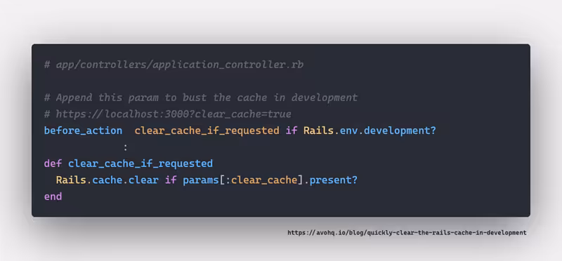 Quickly clear the Rails cache in development