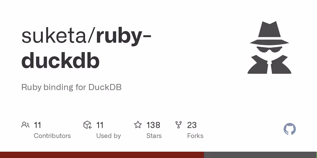  Ruby binding for DuckDB