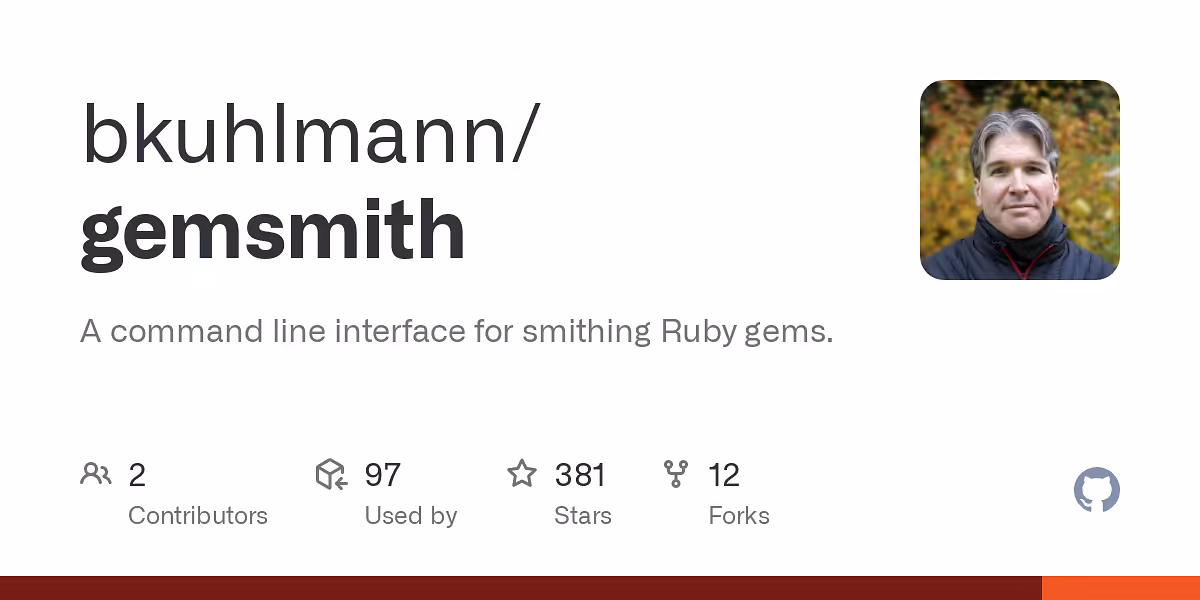 A command line interface for smithing Ruby gems.
