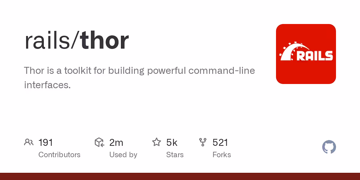 rails/thor: Thor is a toolkit for building powerful command-line interfaces.