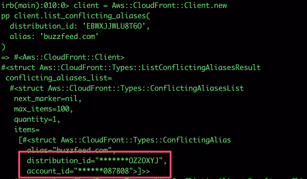 Getting Partial AWS Account IDs for any Cloudfront Website