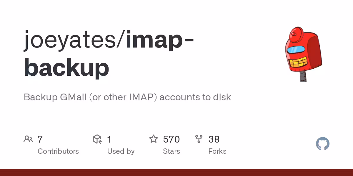 joeyates/imap-backup: Backup GMail (or other IMAP) accounts to disk