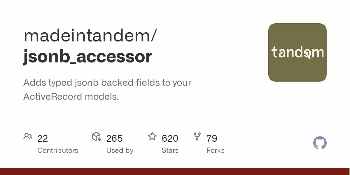 Adds typed jsonb backed fields to your ActiveRecord models.