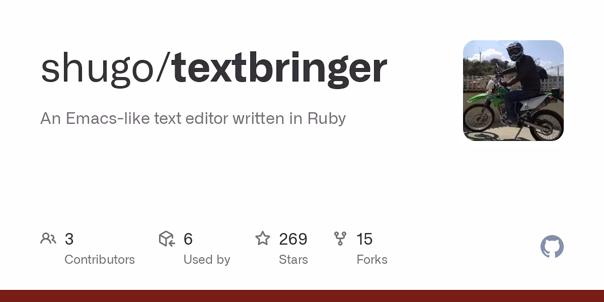 shugo/textbringer: An Emacs-like text editor written in Ruby