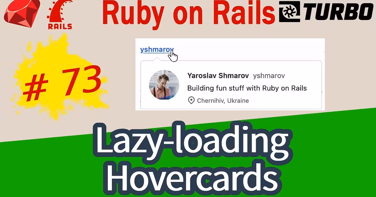 Ruby on Rails 73 Hovercards with Hotwire Turbo Frames - YouTube
