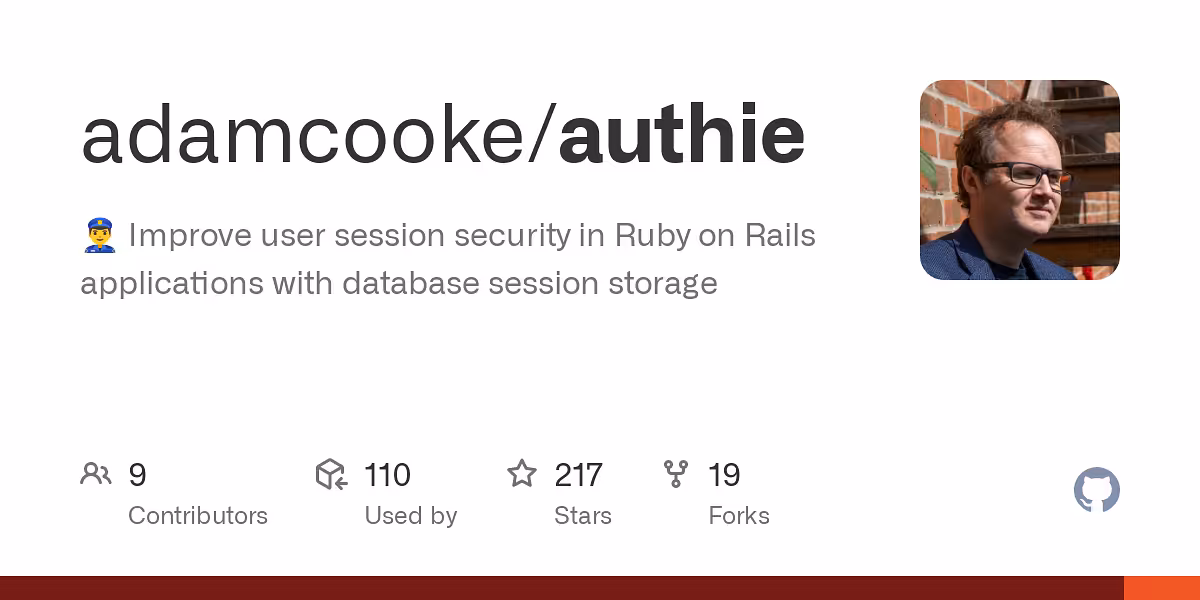adamcooke/authie: 👮‍♂️ Improve user session security in Ruby on Rails applications with database session storage