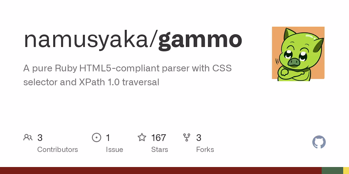 A pure Ruby HTML5-compliant parser with CSS selector and XPath 1.0 traversal