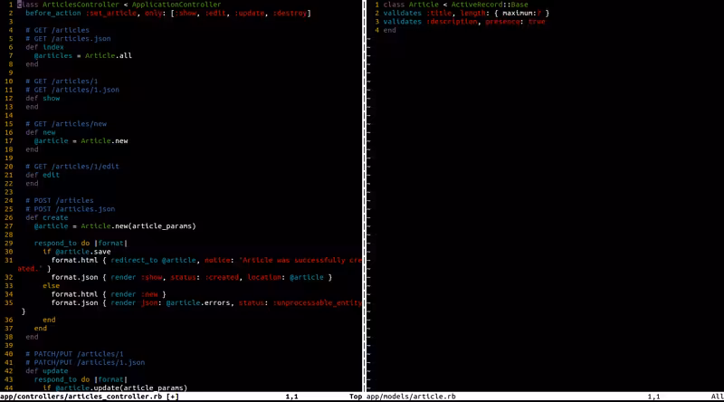 VIM and Ruby on Rails — match made in Heaven